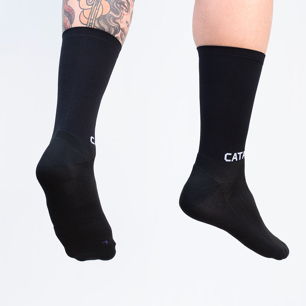 Catacomb Cycling Everyday Sock shown from the back at a 45 degree angle
